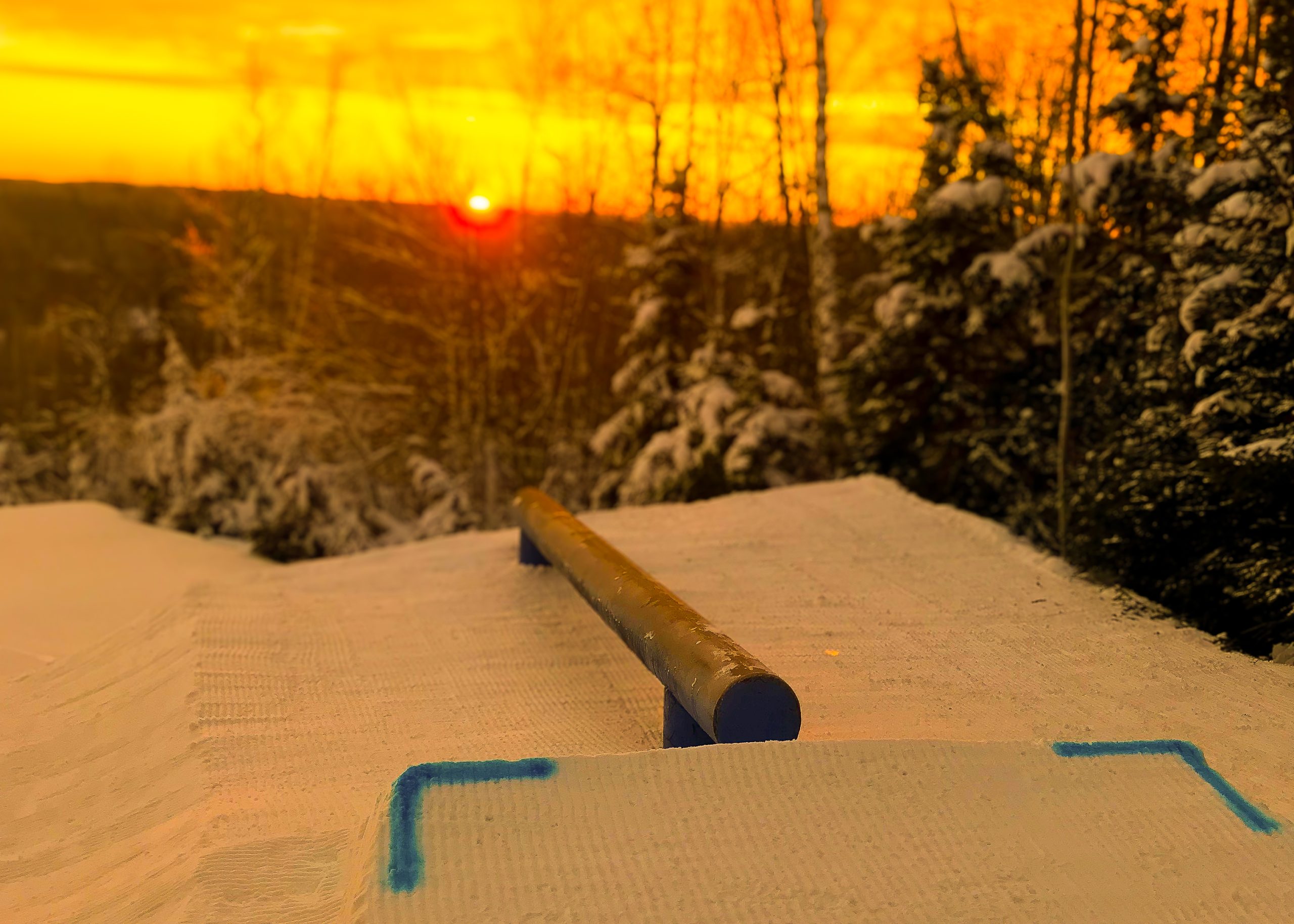 Garmisch terrain park at Giants Ridge in the morning